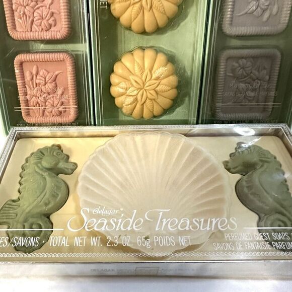 Vintage Soap Sets Savons Delagar Collections Seaside Treasures & Island blossoms - Picture 5 of 9